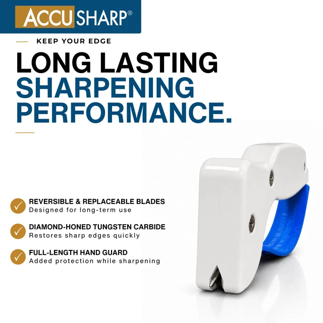 Alt view image 4 of 7 - Knife Sharpener, Ergonomic Comfortable Handle, Compact & Easy to Use, Restore and Hone Straight & Serrated Knives, White