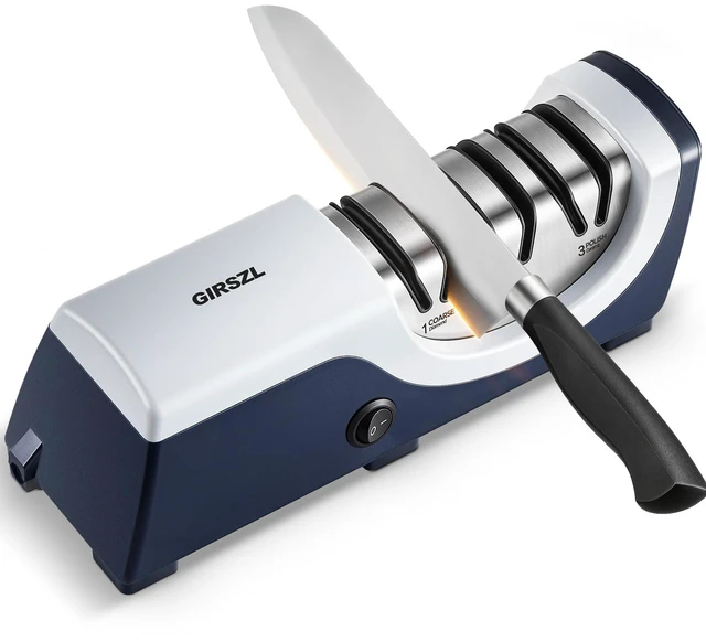 Main image of Kitchen Professional Electric Knife Sharpener: 3-Stage 100% Diamond Knife Sharpeners - 15° Precision Electric Sharpening Tool to Restore & Polish Chef Knives | Gift Choice for Chefs & Dads