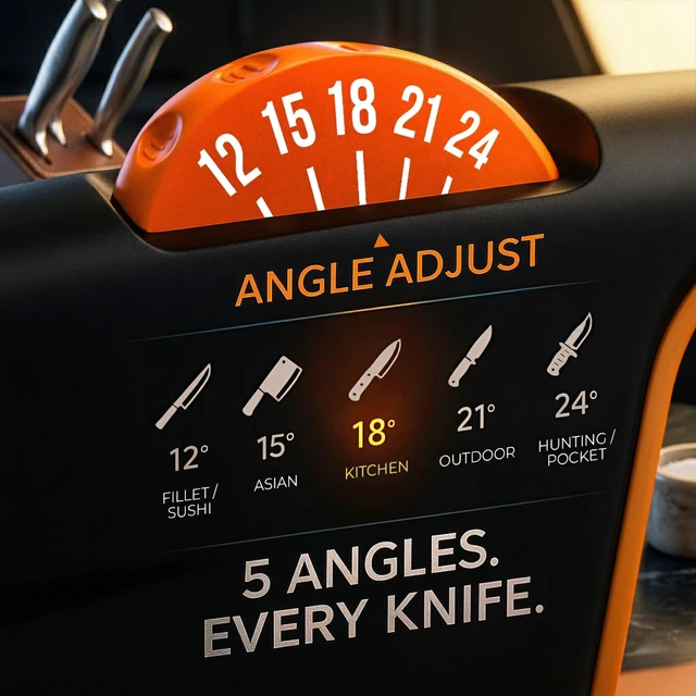 Alt view image 2 of 7 - 5 Precision Adjust Knife Sharpener- 3-Stage Premium Kitchen Knife Sharpener | Manual Knife Sharpening with Adjustable Angles by Sharp Pebble Repair, Restore & Polish Any Dull Blade in Minutes