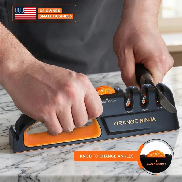 Alt view image 3 of 7 - 5 Precision Adjust Knife Sharpener- 3-Stage Premium Kitchen Knife Sharpener | Manual Knife Sharpening with Adjustable Angles by Sharp Pebble Repair, Restore & Polish Any Dull Blade in Minutes