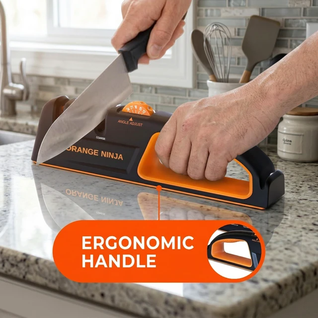 Alt view image 5 of 7 - 5 Precision Adjust Knife Sharpener- 3-Stage Premium Kitchen Knife Sharpener | Manual Knife Sharpening with Adjustable Angles by Sharp Pebble Repair, Restore & Polish Any Dull Blade in Minutes