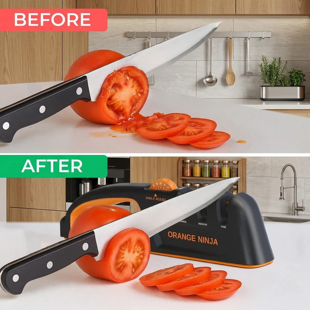 Alt view image 6 of 7 - 5 Precision Adjust Knife Sharpener- 3-Stage Premium Kitchen Knife Sharpener | Manual Knife Sharpening with Adjustable Angles by Sharp Pebble Repair, Restore & Polish Any Dull Blade in Minutes