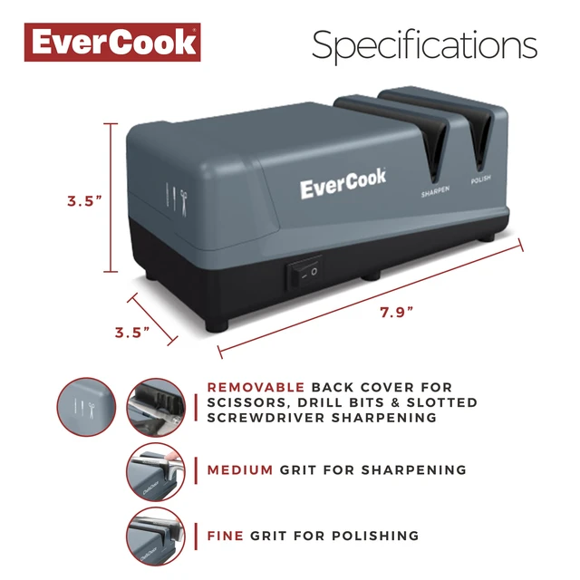 Alt view image 4 of 7 - Precision Electric Knife Sharpener for Kitchen Knives, 2-Stage Sharpening and Polishing, Ceramic Grinding Wheels, and Non-Slip EVA Feet