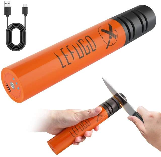 Main image of Cordless Electric Knife Sharpener, Rechargeable, 3-Speed, 7000RPM | Portable knife sharpener for home kitchen with 2000mAh battery,fast sharpening tool, 2-stage, Type-C charge, straight blades