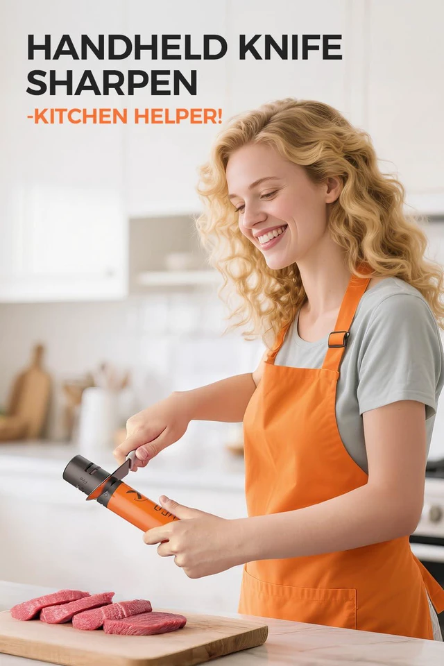 Alt view image 7 of 7 - Cordless Electric Knife Sharpener, Rechargeable, 3-Speed, 7000RPM | Portable knife sharpener for home kitchen with 2000mAh battery,fast sharpening tool, 2-stage, Type-C charge, straight blades