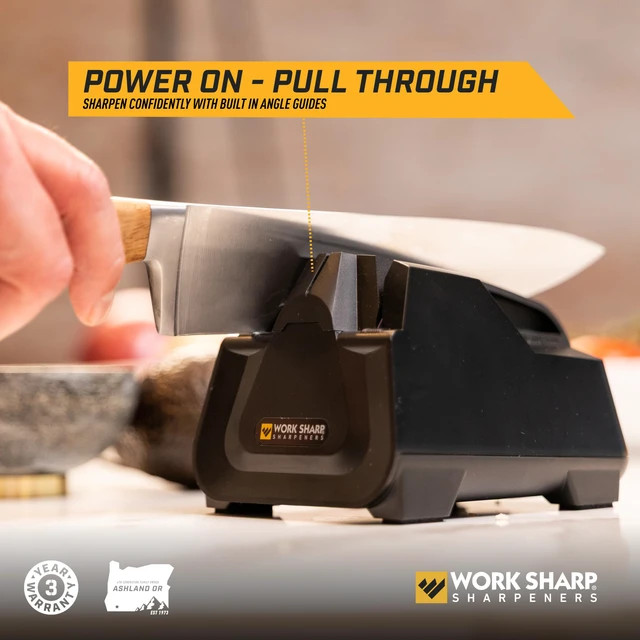Alt view image 3 of 7 - Electric Kitchen Knife Sharpener - Get knives ready for cookouts and BBQ's- Fits in Kitchen Drawer, Sharpens every time, fast & easy