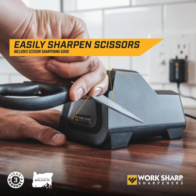 Alt view image 6 of 7 - Electric Kitchen Knife Sharpener - Get knives ready for cookouts and BBQ's- Fits in Kitchen Drawer, Sharpens every time, fast & easy