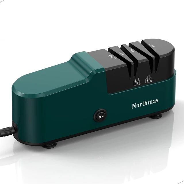 Main image of Knife Sharpener, Professional Electric Knife Sharpener for Home Use, 2 Stages for Quick Sharpening & Polishing, 100V-240V Global Voltage Design, Green