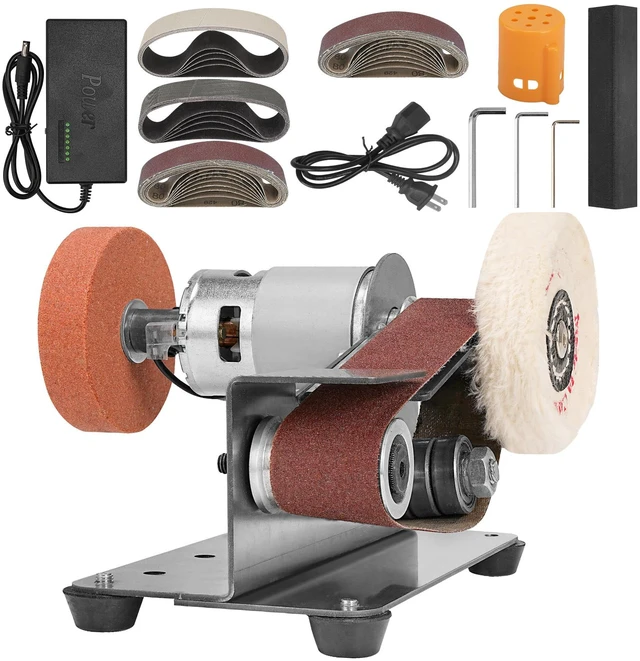 Main image of Multifunctional Electric Knife and Tool Sharpener Belt Sander | 7 Adjustable Speed Mini Knife Making Grinder & Sharpening System - For Hunting, Serrated & Kitchen Knives, Wood, Crafts