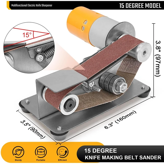 Alt view image 2 of 7 - Multifunctional Electric Knife and Tool Sharpener Belt Sander | 7 Adjustable Speed Mini Knife Making Grinder & Sharpening System - For Hunting, Serrated & Kitchen Knives, Wood, Crafts