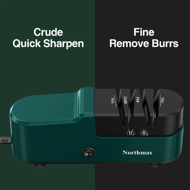 Alt view image 3 of 7 - Knife Sharpener, Professional Electric Knife Sharpener for Home Use, 2 Stages for Quick Sharpening & Polishing, 100V-240V Global Voltage Design, Green