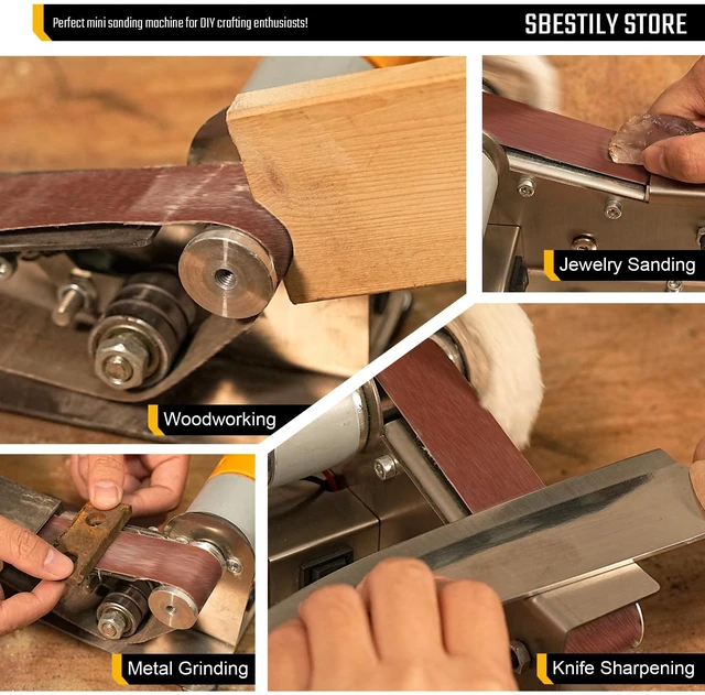 Alt view image 6 of 7 - Multifunctional Electric Knife and Tool Sharpener Belt Sander | 7 Adjustable Speed Mini Knife Making Grinder & Sharpening System - For Hunting, Serrated & Kitchen Knives, Wood, Crafts