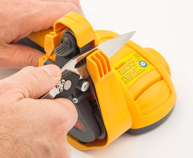 Alt view image 3 of 7 - 50933 Knife & Scissor Electric Belt Sharpener Fine, Medium, & Coarse Belts Straight Edge Blades Handheld Sharpening Workshop & Tool Sharpener