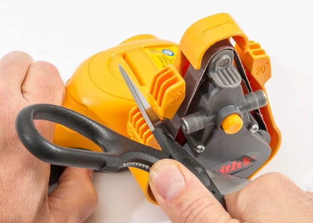 Alt view image 5 of 7 - 50933 Knife & Scissor Electric Belt Sharpener Fine, Medium, & Coarse Belts Straight Edge Blades Handheld Sharpening Workshop & Tool Sharpener