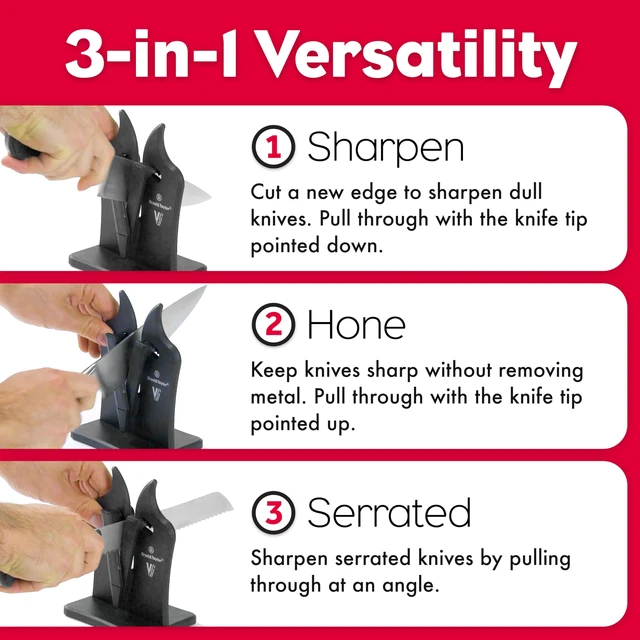 Alt view image 3 of 7 - VG2 Classic Knife Sharpener | 3-Action Tungsten Carbide (Nylon)