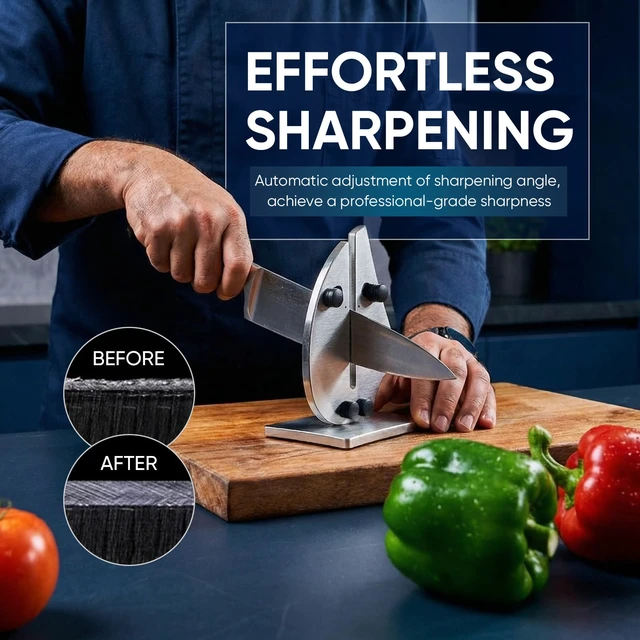 Alt view image 2 of 7 - VN3 Professional Knife Sharpener | 3-Action Tungsten Carbide | For Repair, Restoration and Sharpening, Easy to Use, Replacement Blades Included, Solid and Durable, Sailboat Shaped Design