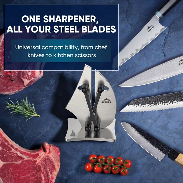Alt view image 5 of 7 - VN3 Professional Knife Sharpener | 3-Action Tungsten Carbide | For Repair, Restoration and Sharpening, Easy to Use, Replacement Blades Included, Solid and Durable, Sailboat Shaped Design