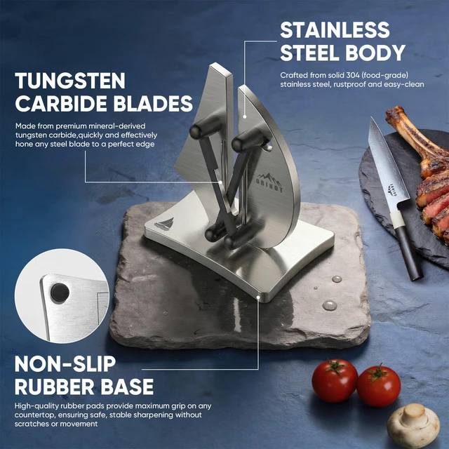 Alt view image 6 of 7 - VN3 Professional Knife Sharpener | 3-Action Tungsten Carbide | For Repair, Restoration and Sharpening, Easy to Use, Replacement Blades Included, Solid and Durable, Sailboat Shaped Design