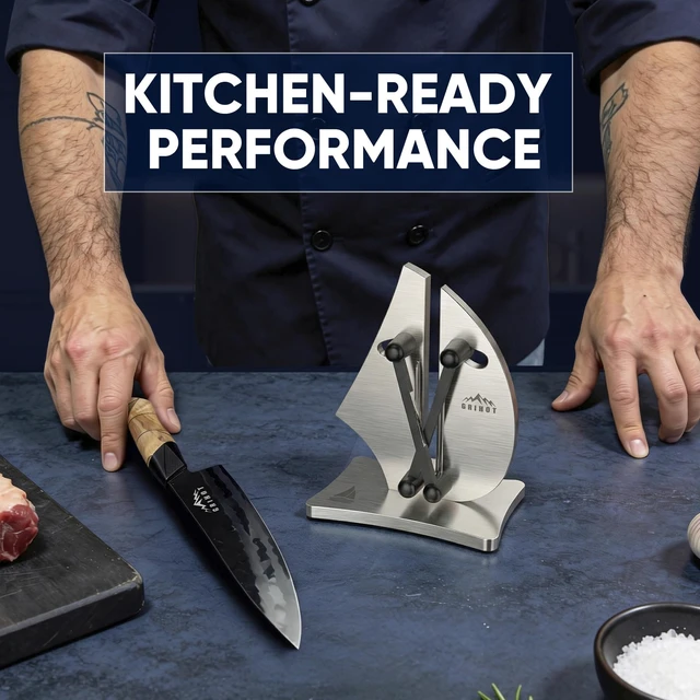 Alt view image 7 of 7 - VN3 Professional Knife Sharpener | 3-Action Tungsten Carbide | For Repair, Restoration and Sharpening, Easy to Use, Replacement Blades Included, Solid and Durable, Sailboat Shaped Design