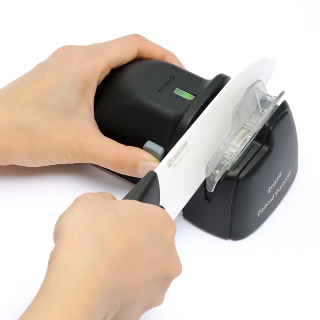 Alt view image 2 of 4 - Electric Diamond Knife Sharpener For Ceramic & Japanese Steel | Battery-Powered Operation, Blade Guide And Support Roller Aid Consistent Contact, Suitable For Home Sharpening
