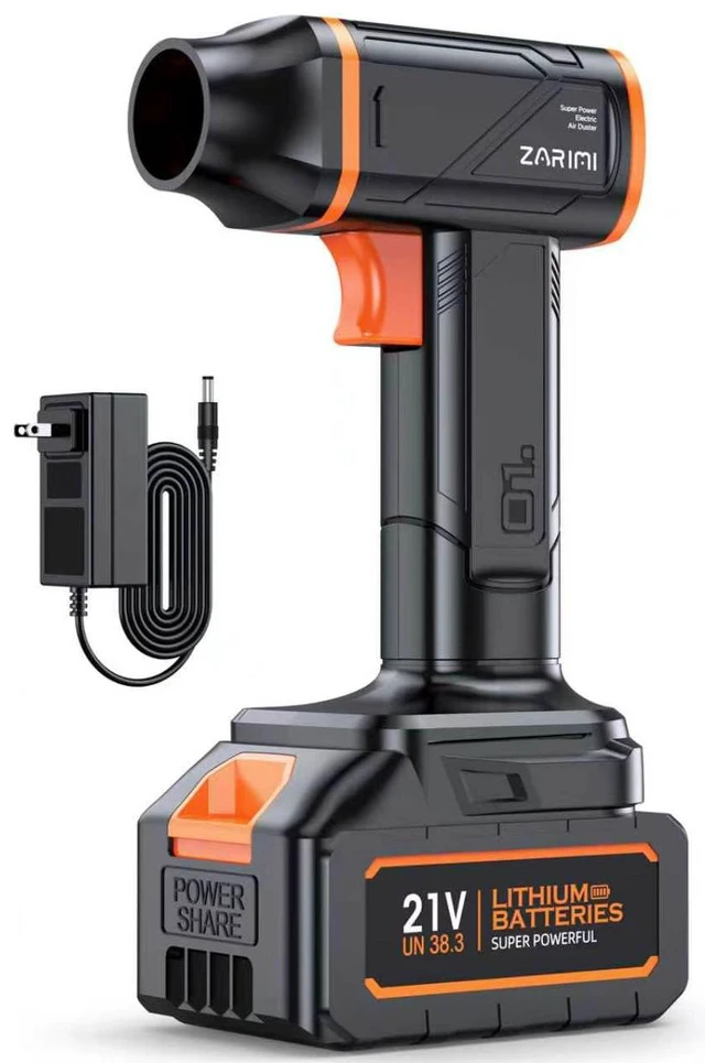 Main image of Electric Compressed Air Duster - 500,000 RPM Rechargeable Cordless Air Blower with Brushless Motor - 1 Batteries & Charger - Replaces Canned Air, for Outdoor, Cars, Computer, Keyboards Cleaning