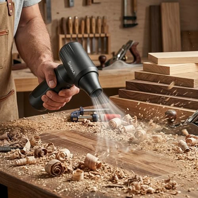Alt view image 2 of 7 - Compressed Air Duster Super Powerful 300,000 RPM Cordless Air Duster, Rechargeable Brushless Motor, 3-Speed Adjustable, Portable Air Blower for Keyboards, PCs, Laptops, Cars, Home & Office