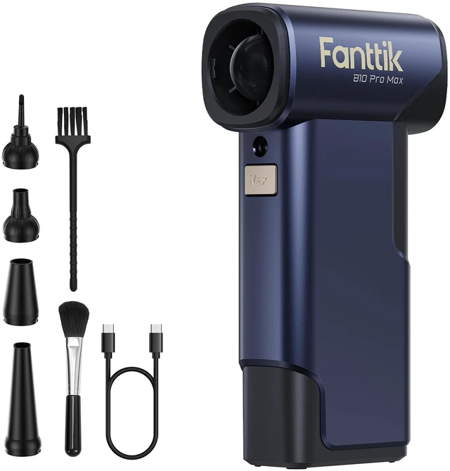 Main image of B10 Pro Max Electric Air Duster with Powerbank Function (Navy Blue) | 130000RPM Brushless Motor, 6-Speed Adjustable, One-tap Booster, 28.8Wh Rechargeable, Electric Duster for PC, Car, Desk-Setup