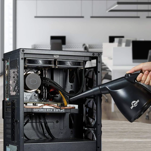 Alt view image 7 of 7 - Compressed Air Duster-110000RPM Super Power Electric Air Duster for Cleaning Dust, Hairs, Crumbs, Scraps for Laptop, Computer, Replaces Compressed Air Cans & Canned Air (Jet-Black