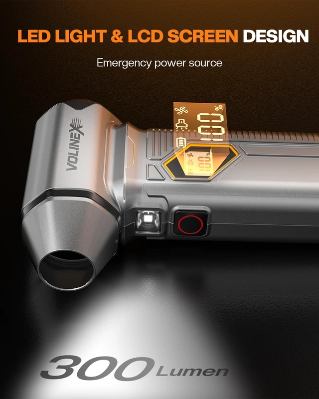 Alt view image 5 of 7 - VX-101 Pro Max Compressed Air Duster for PC, Car Cleaning | 150000RPM Brushless Motor, Turbo, 8000mAh Rechargeable, 10-Speed Adjustable, Cordless, LED Light, LCD Screen, Mini Portable