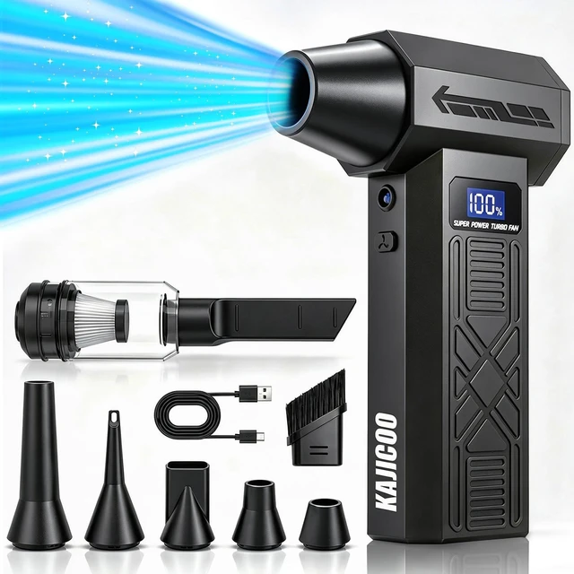 Main image of Compressed Air Duster-130000RPM Super Power Electric Air Duster, 4-Gear Adjustable Mini Blower with Type-C Fast Charging, Dust Blower for Computer, Keyboard, House, Outdoor and Car
