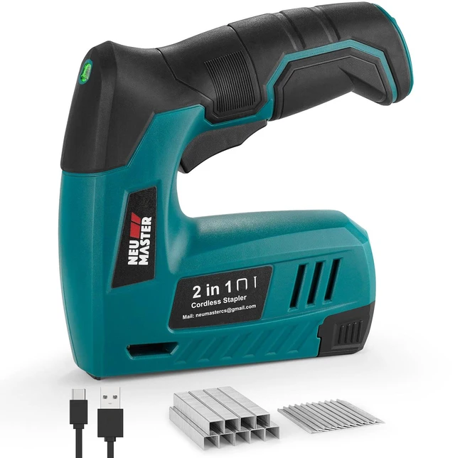 Main image of Electric Staple Gun, 2-in-1 4V Electric Stapler & Brad Nailer | 1000pcs Staples & 1000pcs Brad Nails, USB Charging, Lightweight, Cordless Staple Gun for Wood, Upholstery, Crafts & Home DIY