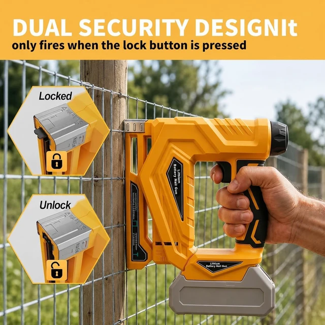 Alt view image 5 of 7 - Upholstery Staple Gun Compatible with Dewalt 20V MAX Battery | (NO Battery): Impact Force Adjustment for DIY(Tool Only) - with 1000 3/8" Staples 1000 5/8" Brad Nails