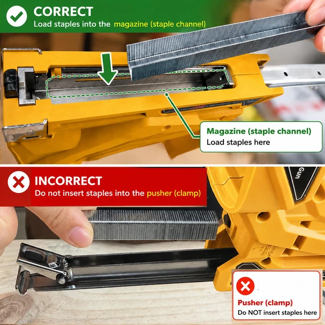 Alt view image 7 of 7 - Upholstery Staple Gun Compatible with Dewalt 20V MAX Battery | (NO Battery): Impact Force Adjustment for DIY(Tool Only) - with 1000 3/8" Staples 1000 5/8" Brad Nails