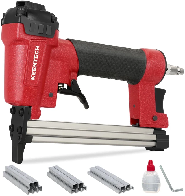 Main image of T50 Pneumatic Staple Gun 20GA with 3780pcs 3/8" Crown Staples | Upholstery/Fabric/Leather, 200,000+ Cycle Lifespan, Low Jamming, Dual Trigger Safety, Efficient Stapling:180-240 Staples/Min