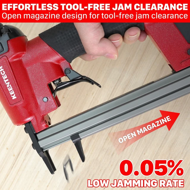 Alt view image 5 of 7 - T50 Pneumatic Staple Gun 20GA with 3780pcs 3/8" Crown Staples | Upholstery/Fabric/Leather, 200,000+ Cycle Lifespan, Low Jamming, Dual Trigger Safety, Efficient Stapling:180-240 Staples/Min