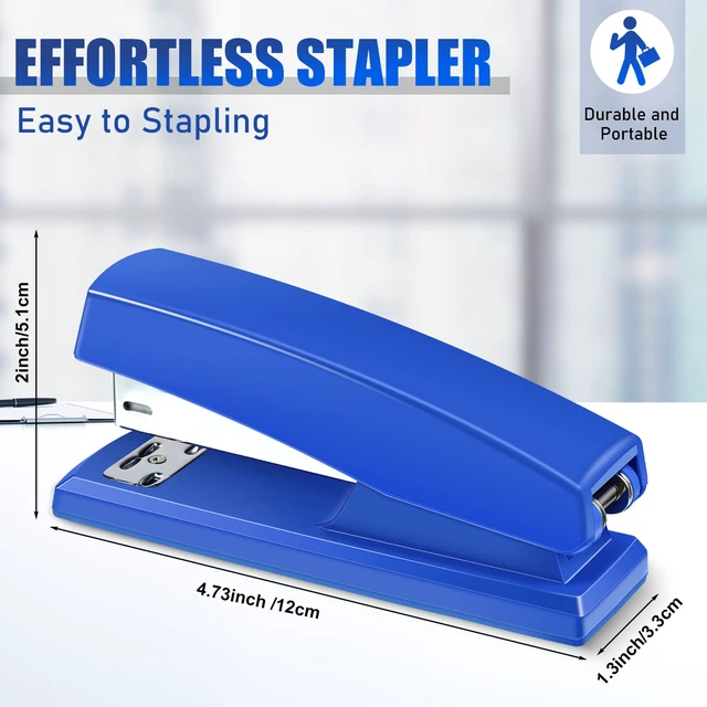 Alt view image 2 of 6 - 10 Pcs Staplers Bulk Staples for Desk 25 Sheet, Blue | Office Desk Supply Set, School Classroom Bulk Pack, Includes Refill 6000 Staples, for Teacher