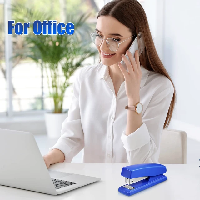 Alt view image 6 of 6 - 10 Pcs Staplers Bulk Staples for Desk 25 Sheet, Blue | Office Desk Supply Set, School Classroom Bulk Pack, Includes Refill 6000 Staples, for Teacher