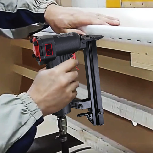 Alt view image 4 of 6 - Tools 22 Gauge Air Stapler Pneumatic Staple Gun, 3/8 Inch Crown | 70-100 PSI, 180 capacity magazines,1/4-Inch to 5/8-Inch Upholstery Stapler for Upholstering, Woodworking and DIY Projects