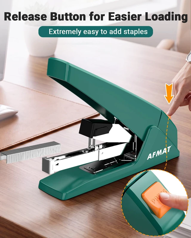 Alt view image 5 of 7 - Heavy Duty Stapler, 100 Sheet Capacity, 50% Less Effort, 20,000+ Use | Effortless Desktop Stapler, Easy to Load, Jam-Free Teacher Stapler for Classroom, Large Office Stapler w/ 3,000 Staples, ES18