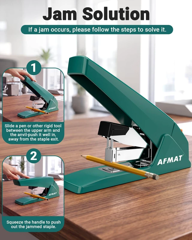 Alt view image 7 of 7 - Heavy Duty Stapler, 100 Sheet Capacity, 50% Less Effort, 20,000+ Use | Effortless Desktop Stapler, Easy to Load, Jam-Free Teacher Stapler for Classroom, Large Office Stapler w/ 3,000 Staples, ES18