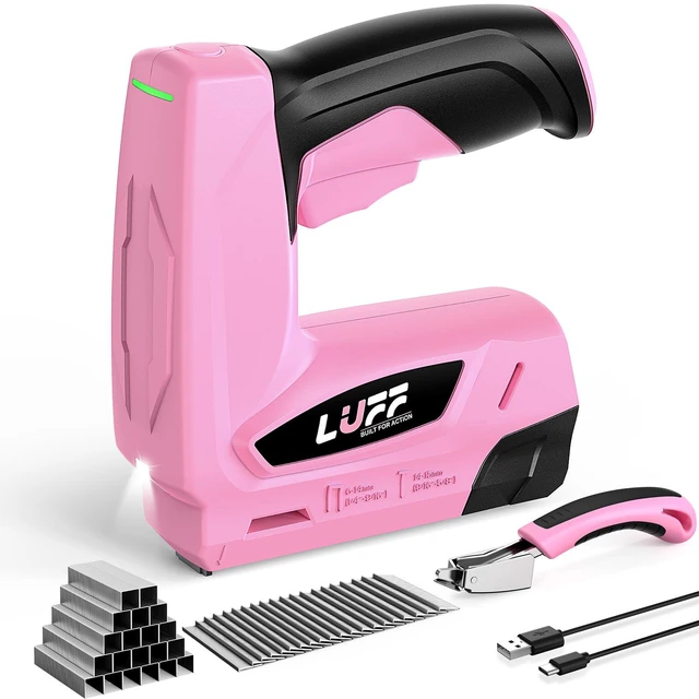 Main image of 2-in-1 Cordless T50 Staple Gun & 18GA Brad Nailer with 4V USB-C Rechargeable Battery, Fits 1/4"-9/16" T50 Staples & 3/8"-9/16" Brad Nails for Upholstery, Softwood, DIY & Crafts
