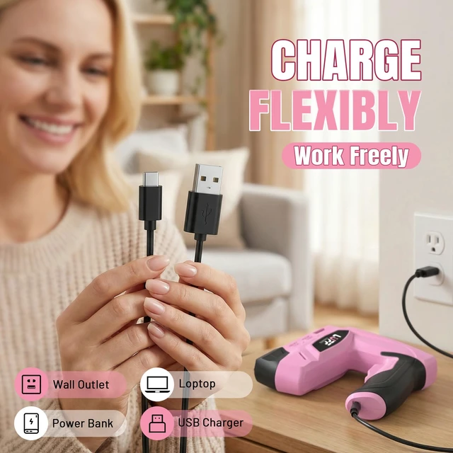 Alt view image 7 of 7 - 2-in-1 Cordless T50 Staple Gun & 18GA Brad Nailer with 4V USB-C Rechargeable Battery, Fits 1/4"-9/16" T50 Staples & 3/8"-9/16" Brad Nails for Upholstery, Softwood, DIY & Crafts