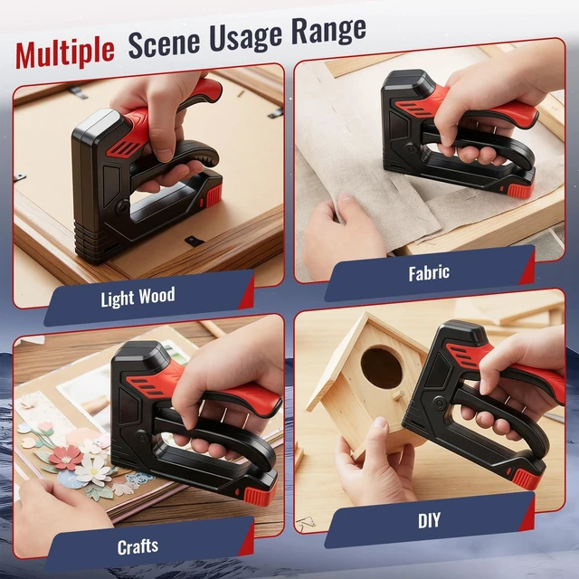 Alt view image 2 of 7 - 6-in-1 Heavy Duty Staple Gun for Wood, Upholstery & DIY Projects | Multi-Purpose Staple Gun for Upholstery, Furniture Repair, Crafts and DIY Projects