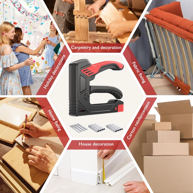Alt view image 5 of 7 - 6-in-1 Heavy Duty Staple Gun for Wood, Upholstery & DIY Projects | Multi-Purpose Staple Gun for Upholstery, Furniture Repair, Crafts and DIY Projects