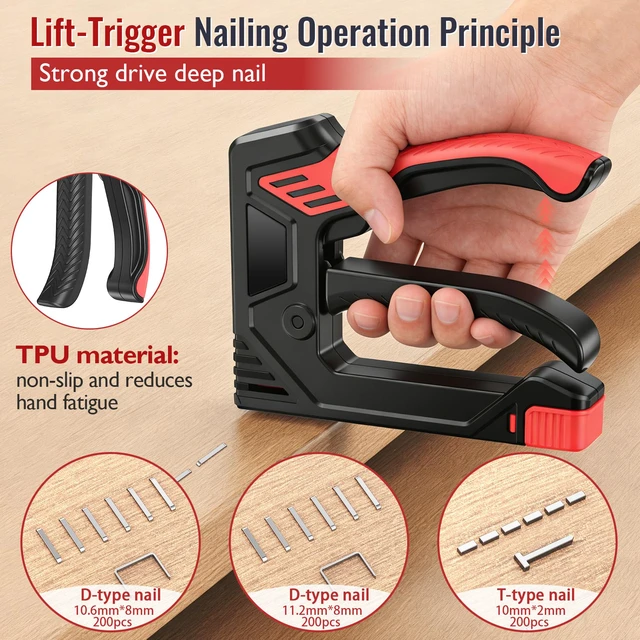 Alt view image 4 of 7 - 6-in-1 Heavy Duty Staple Gun for Wood, Upholstery & DIY Projects | Multi-Purpose Staple Gun for Upholstery, Furniture Repair, Crafts and DIY Projects