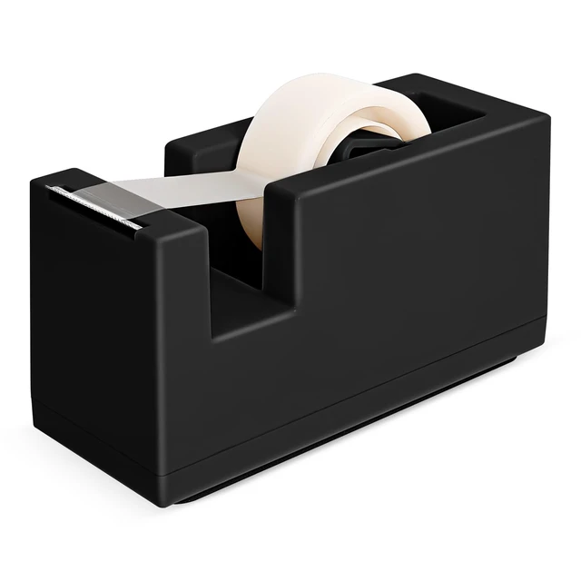 Alt view image 2 of 7 - 1 Desktop Stapler & 1 Tape Dispenser,Black Stapler for Desk | 25 Sheet Capacity with 830 Staples and Staple Remover, Non-Slip for Office,School, Home & Classroom