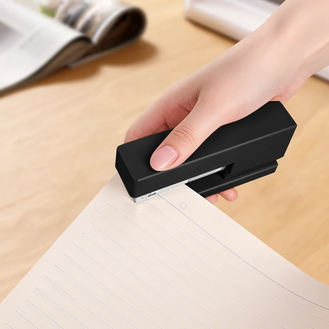 Alt view image 4 of 7 - 1 Desktop Stapler & 1 Tape Dispenser,Black Stapler for Desk | 25 Sheet Capacity with 830 Staples and Staple Remover, Non-Slip for Office,School, Home & Classroom