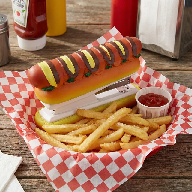 Alt view image 2 of 7 - Hot Dog Stapler with 1000 Staples, Novelty Desktop Stapler | Funny Home Office Desk Stapler, Hotdog Theme, Ideal Holiday or Stocking Stuffers for Teachers, Students, and Office Workers