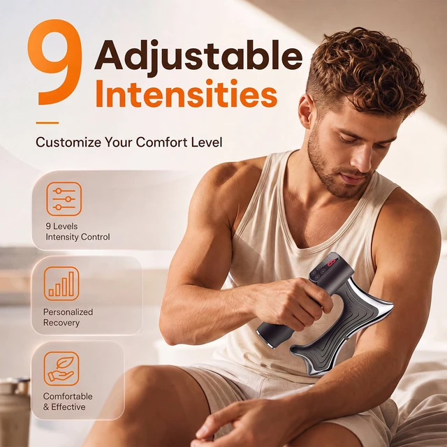 Alt view image 7 of 7 - Heated Muscle Scraper Massager, Electric Massage Tool with Heat and Vibration, 9 Adjustable Levels, Gua Sha Inspired Body Massager for Back, Neck, Shoulders, Arms and Legs