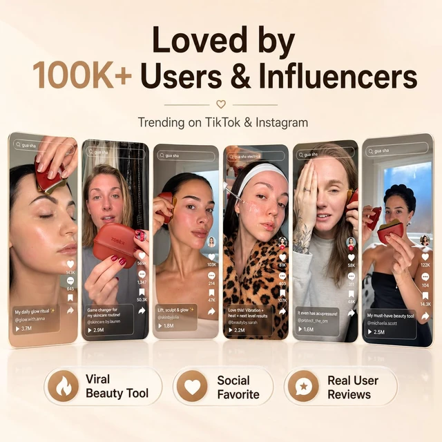Alt view image 7 of 7 - GS5 Electric Heated Gua Sha Kit, Red Light Face Massager Tool, Red | Brass Plate, Vibration, Sculpting, Skin Firming, 2x10ml Massage Oil, Beauty Device for Face & Neck, Birthday Gift for Women